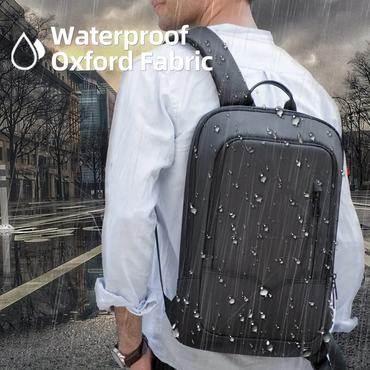 hk Backpack for Men Business Slim Laptop Bag