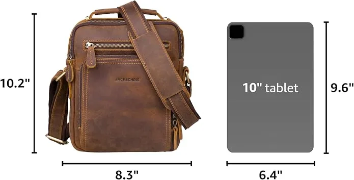 Jack&Chris Leather Messenger Bag for Men