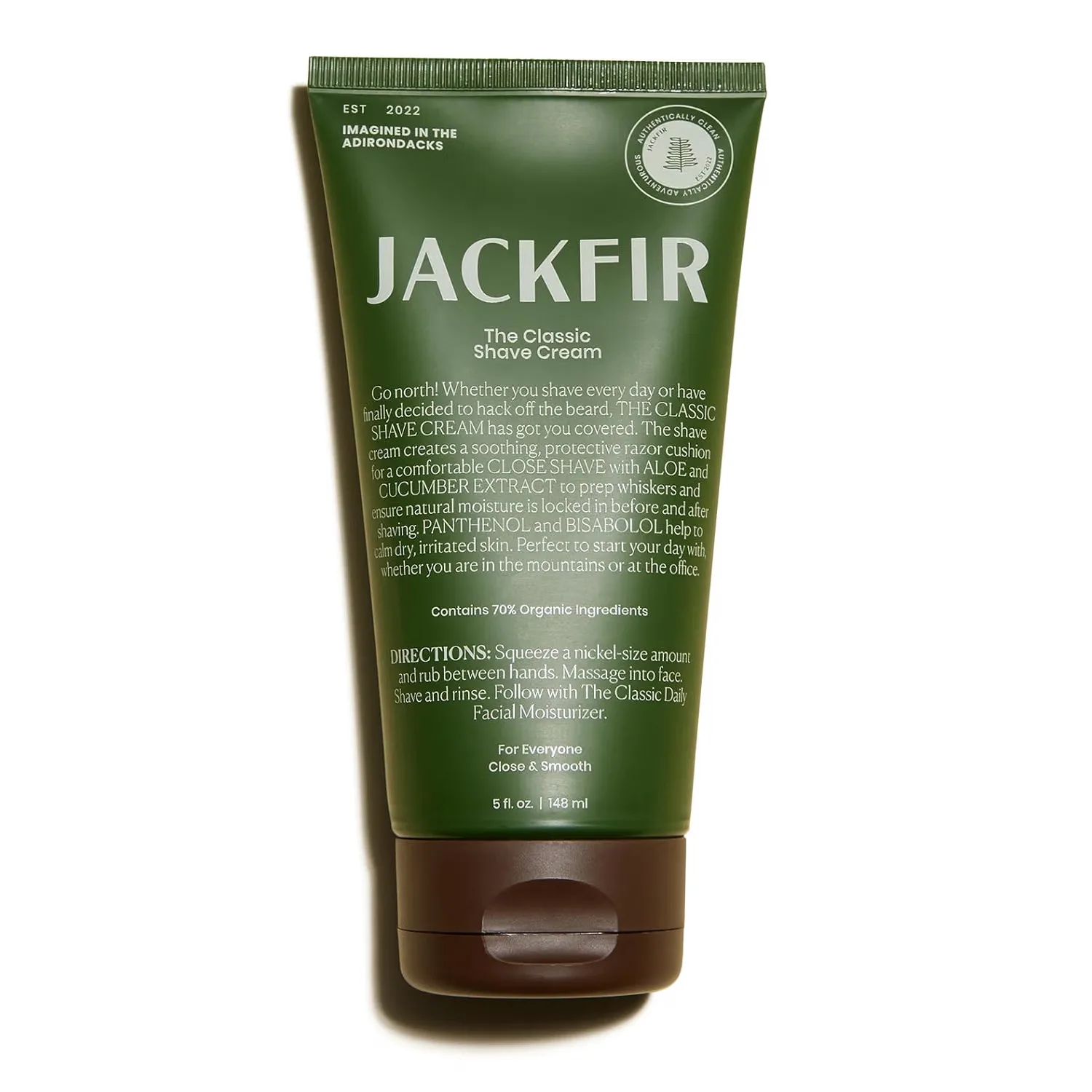 Jackfir The Classic Shave Cream tube clean organic formula