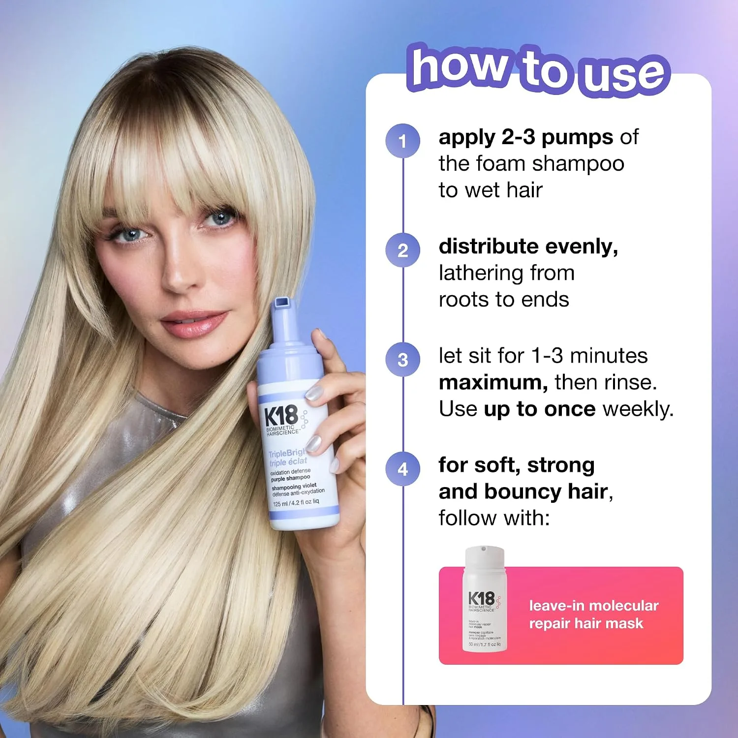 K18 TripleBright Oxidation Defense Purple Shampoo