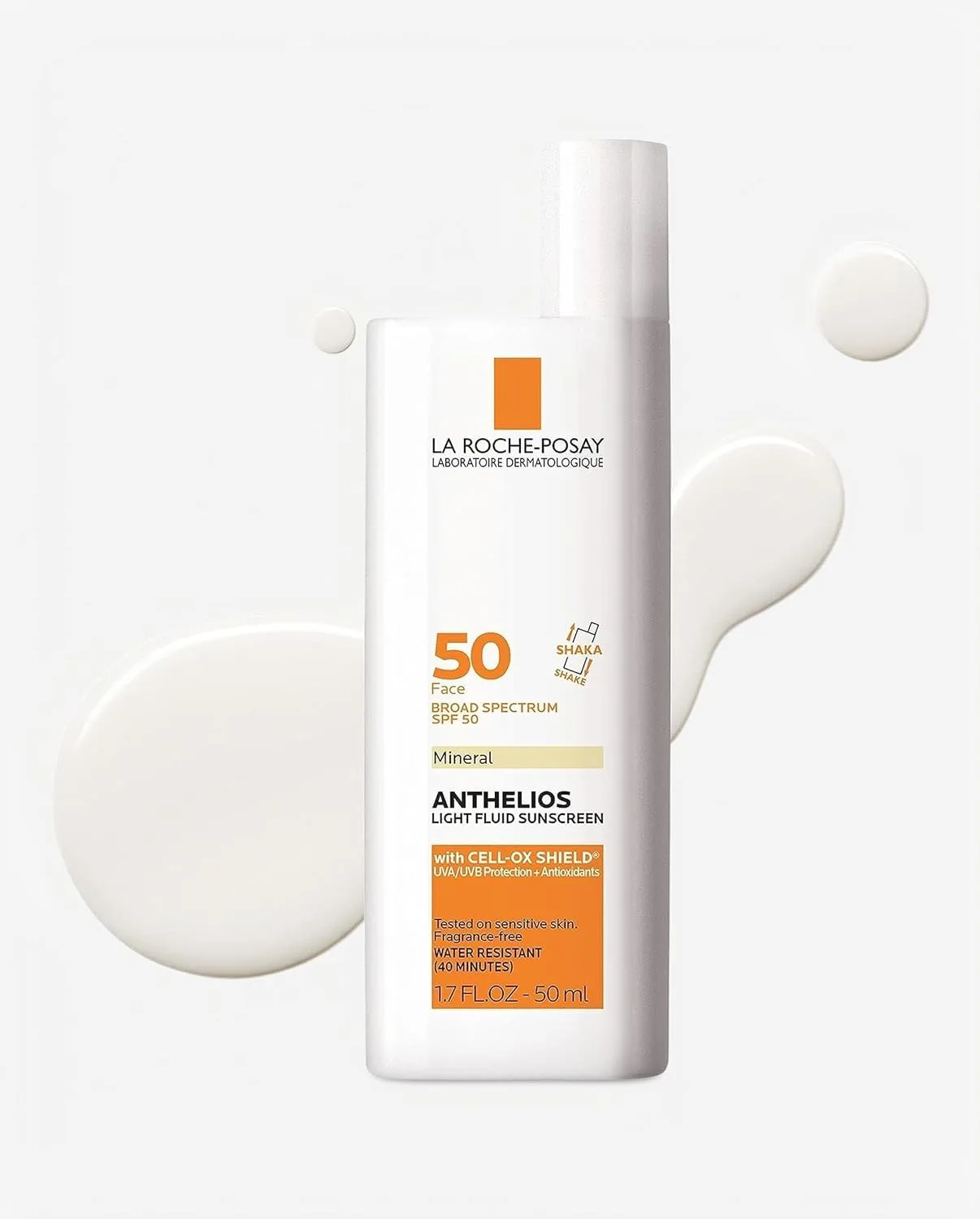 La Roche-Posay 100 percent mineral face sunscreen fluid bottle nozzle