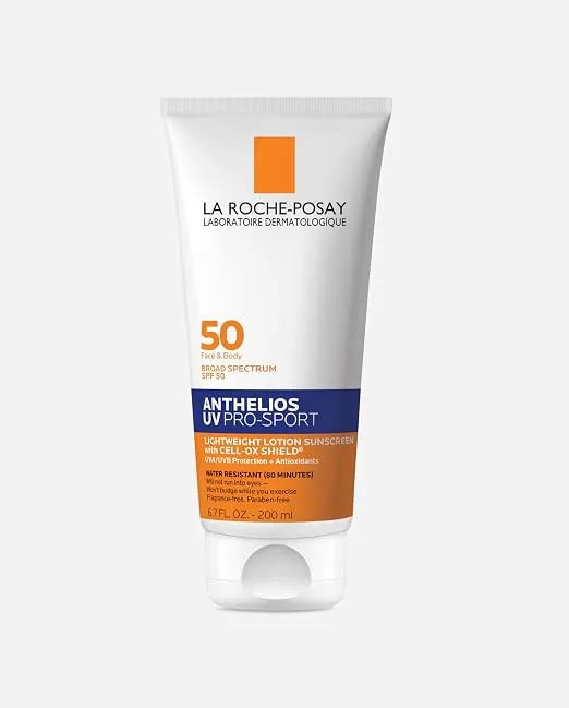 La Roche-Posay Anthelios Pro-Sport sunscreen lotion bottle outdoors