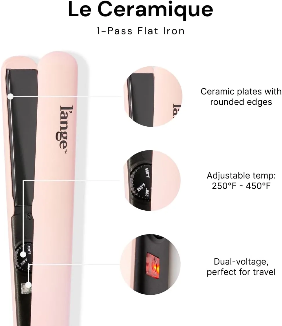L'ANGE HAIR Le Ceramique 1-Pass Flat Iron Hair Straightener