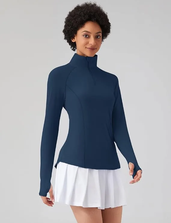 LOMON Women's Long Sleeve Sun Protection Quarter-Zip Shirt
