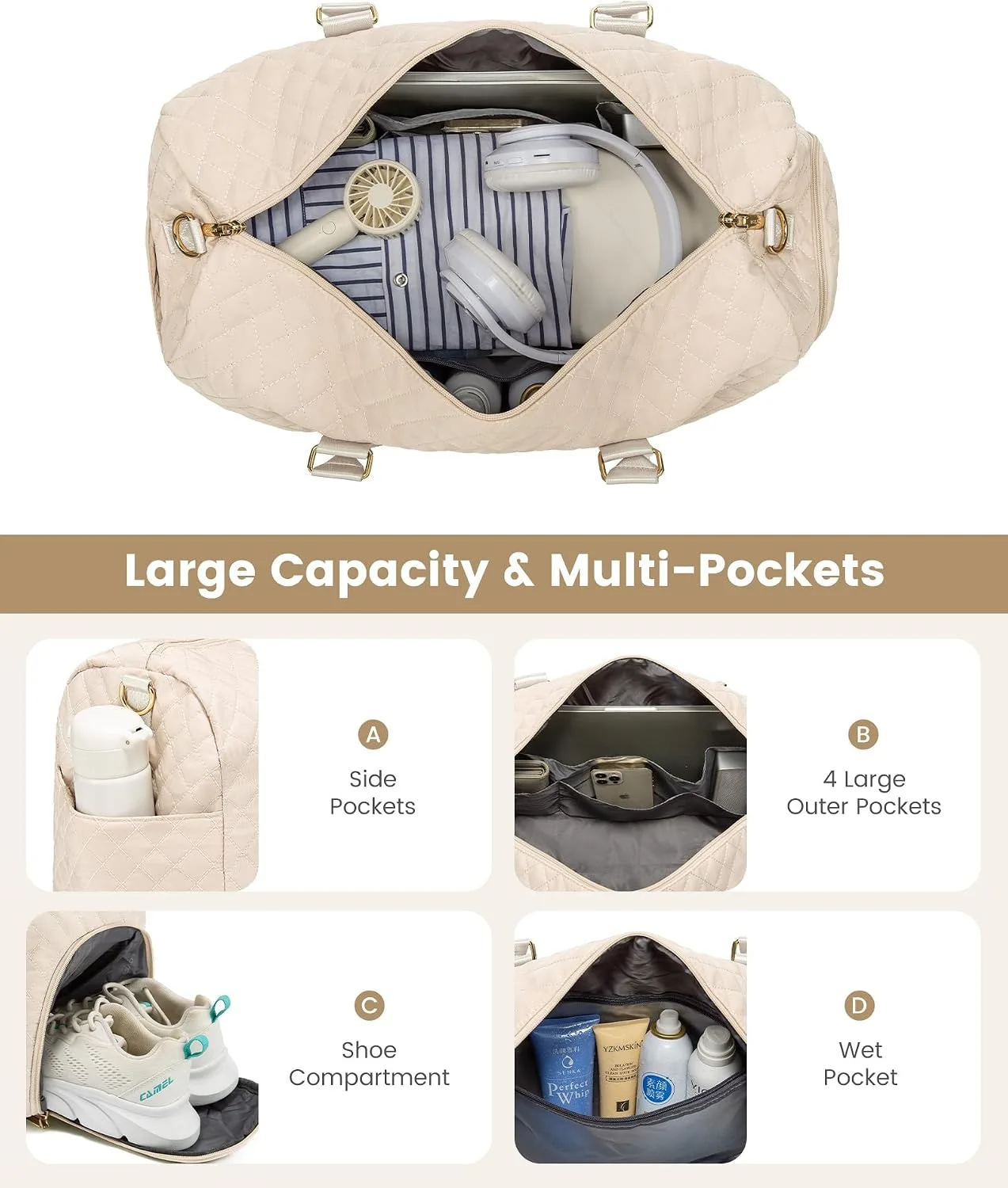 LOVEVOOK Travel Duffle Bag, Weekender Bag for Women