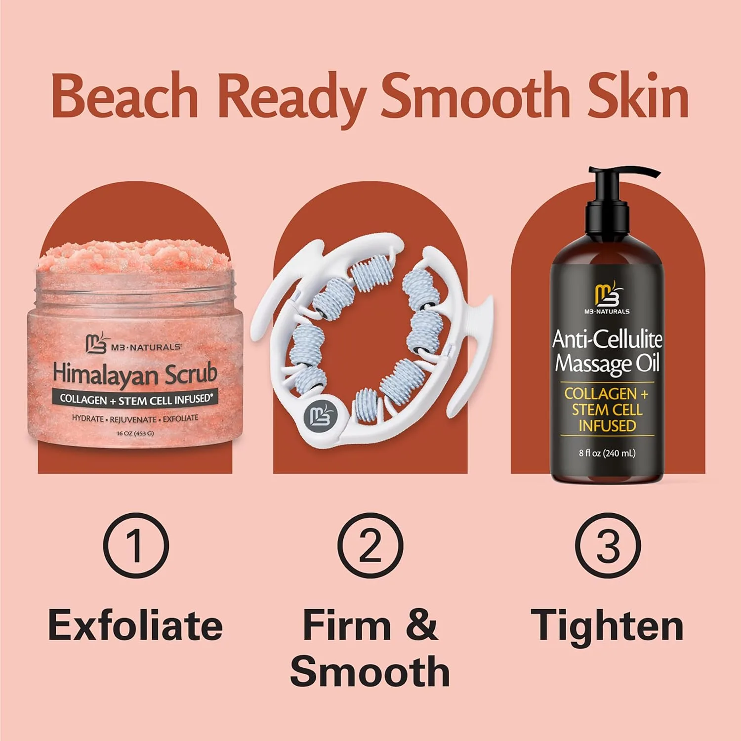 M3 Naturals Himalayan Salt Scrub with Collagen & Stem Cells