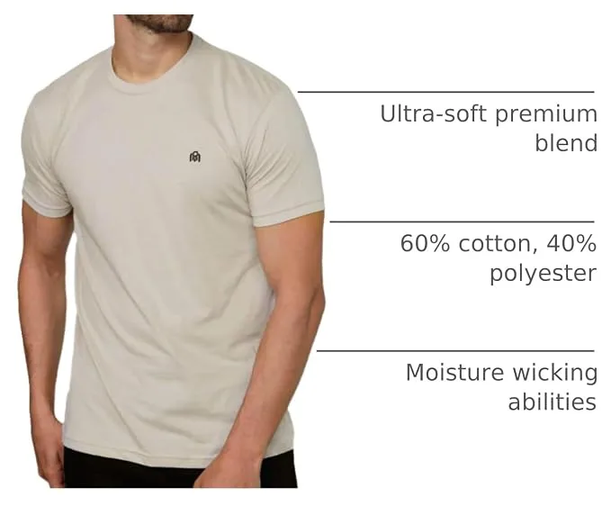 INTO THE AM Mens T Shirts Soft Cotton Crew Neck Athletic Fit