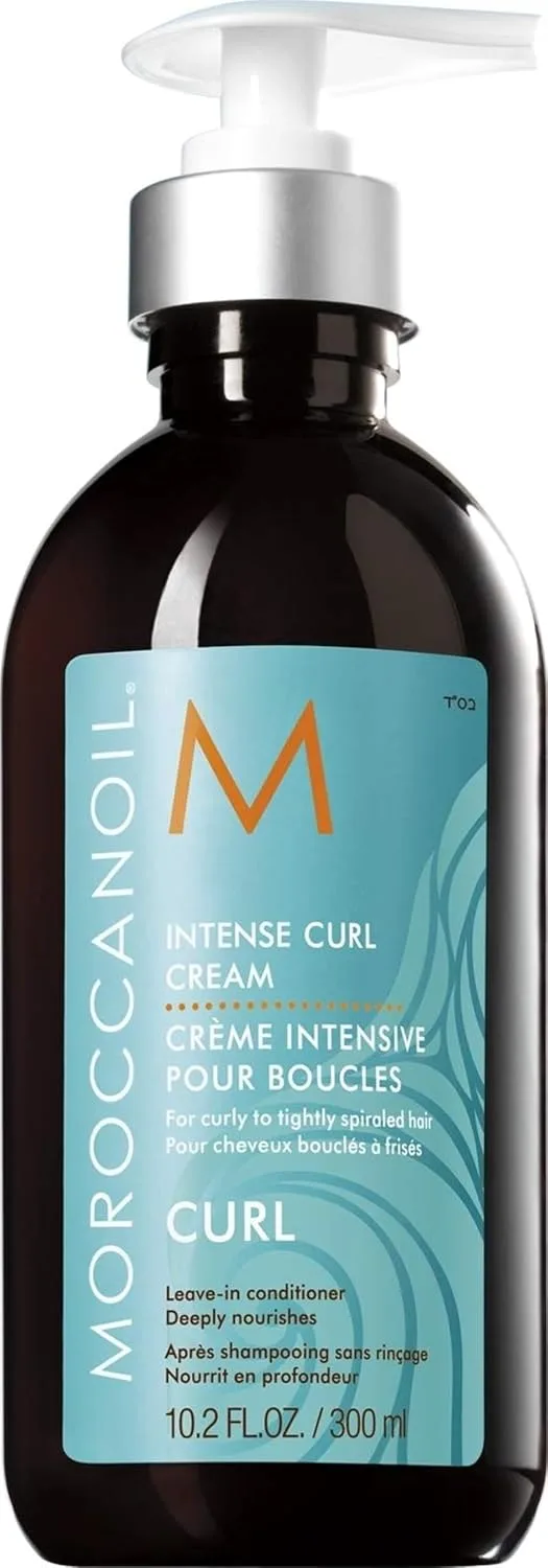 Moroccanoil Intense Curl Cream leave in conditioner pump bottle for dry hair