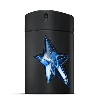 Mugler A Men Eau de Toilette rubber flask bottle with blue star emblem