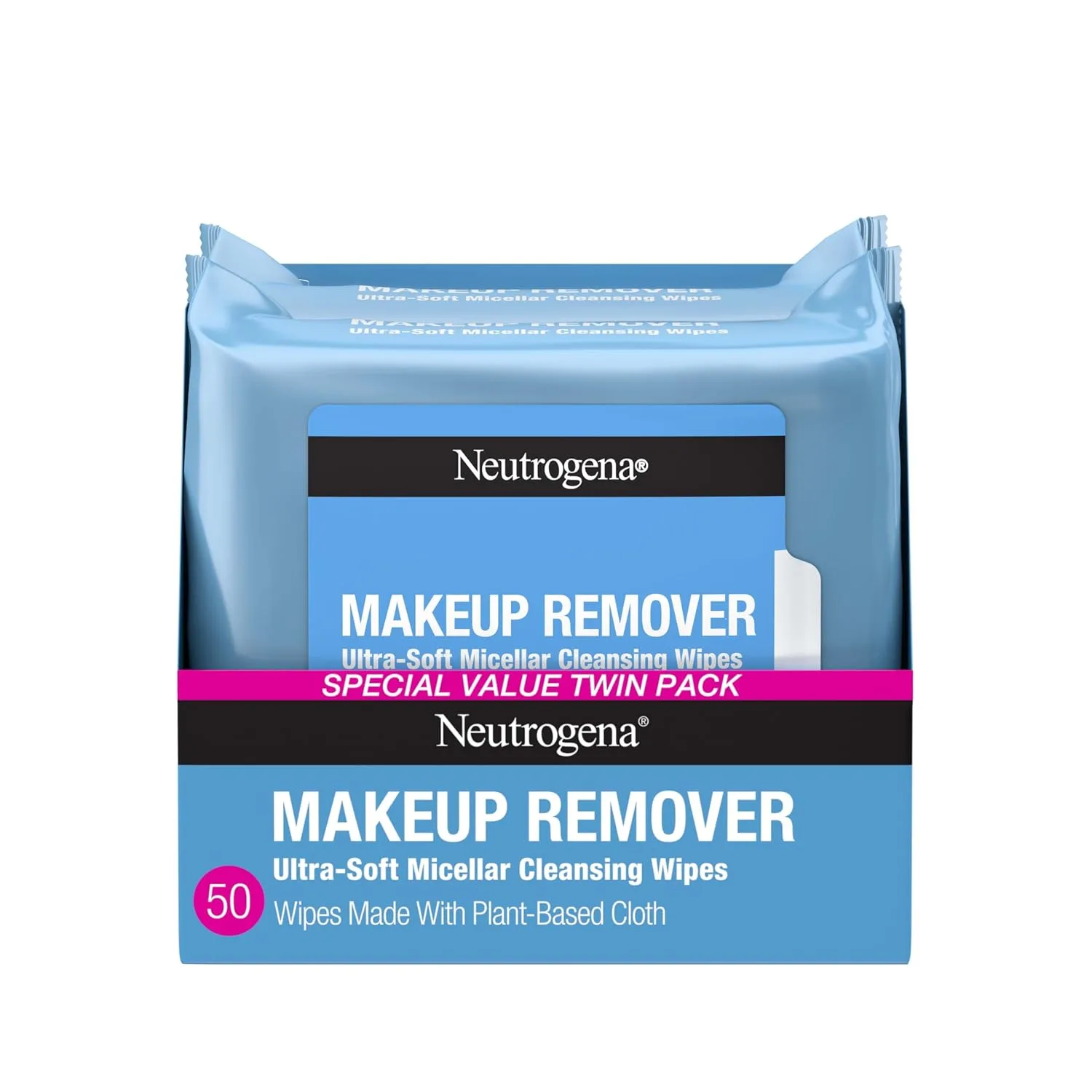 Neutrogena Makeup Remover Micellar Wipes twin pack front view