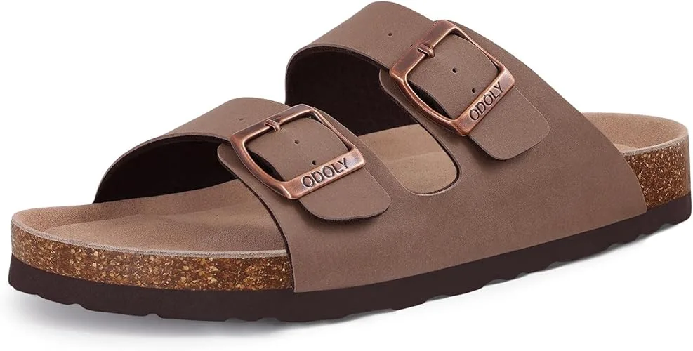 ODOLY Unisex Comfortable Cork Footbed Slide Sandals