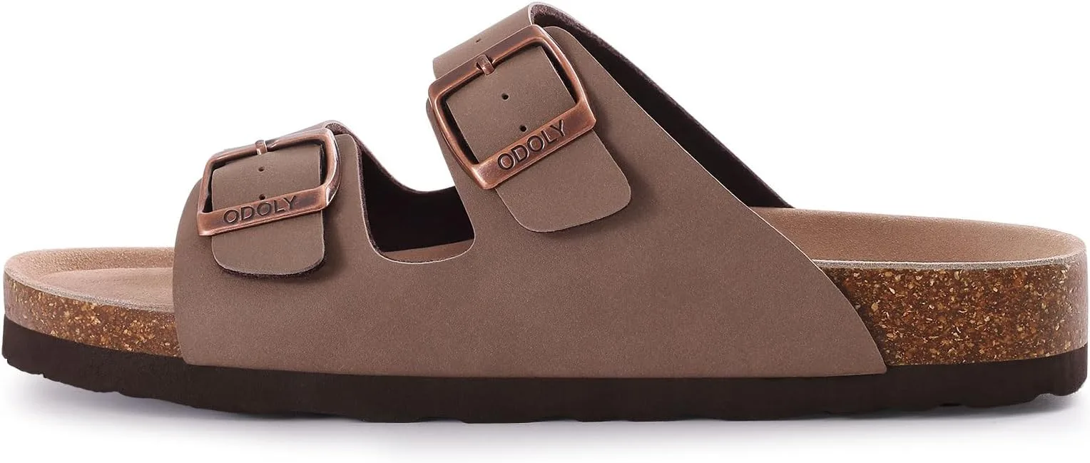 ODOLY Unisex Comfortable Cork Footbed Slide Sandals