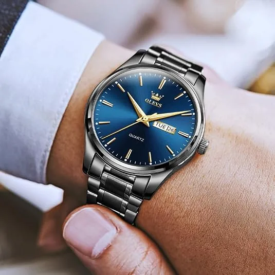 OLEVS Mens Gold Watches Waterproof Stainless Steel Wrist Watches