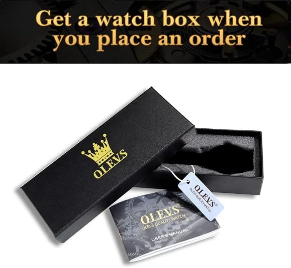 OLEVS Mens Gold Watches Waterproof Stainless Steel Wrist Watches