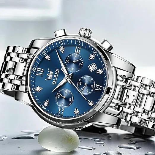 OLEVS Men's Stainless Steel Chronograph Watch
