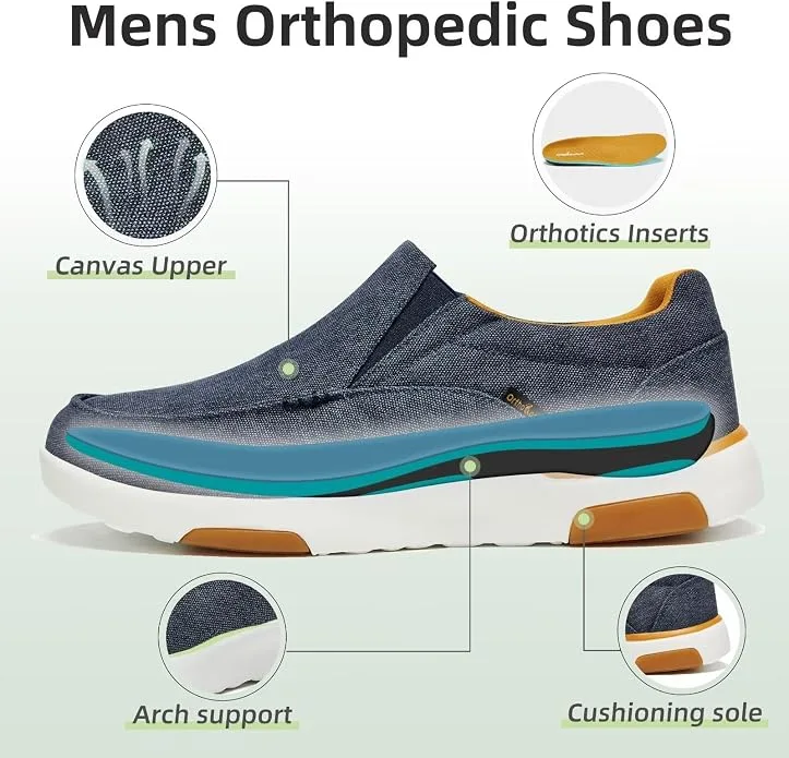 OrthoComfoot Men's Orthopedic Comfortable Slip-On Loafers
