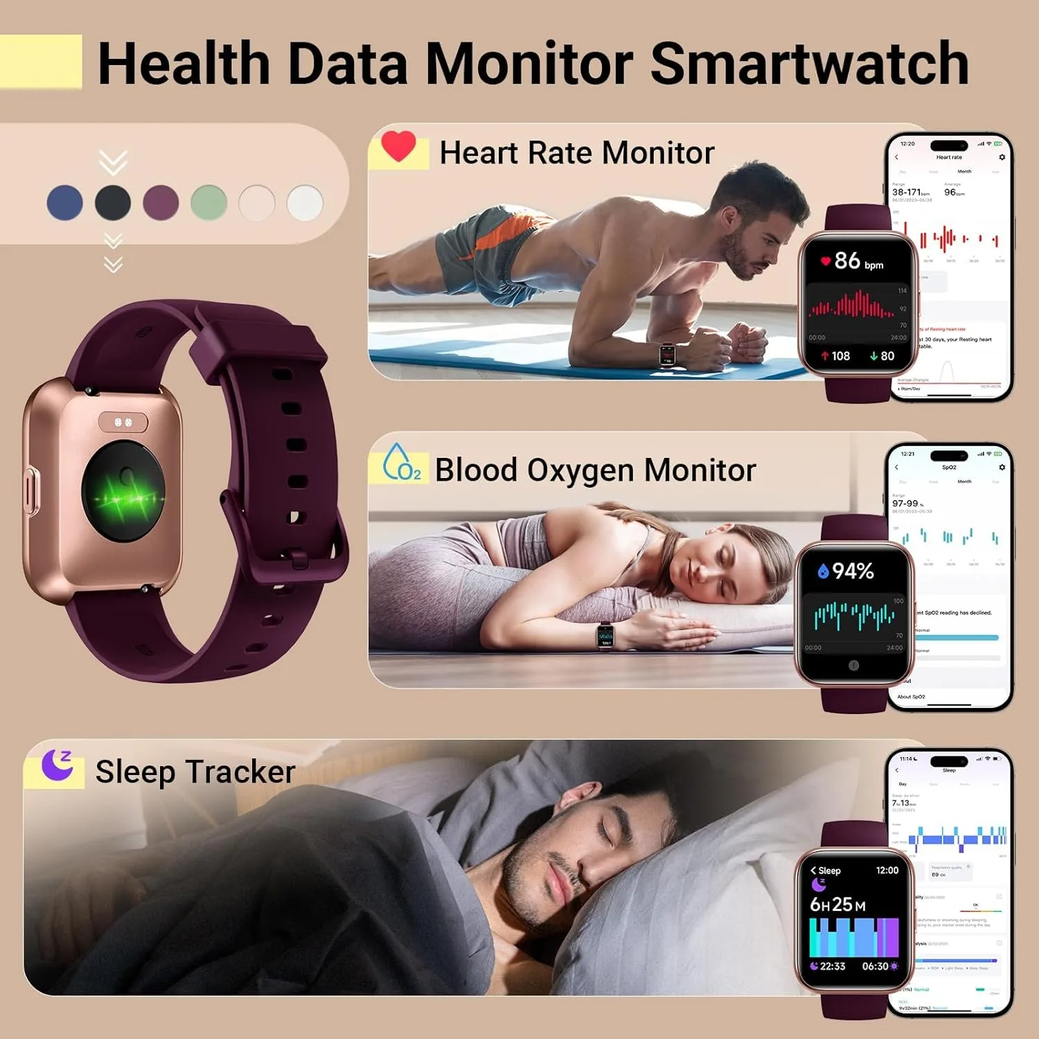 Quican ID208 Plus Smart Watch with Alexa