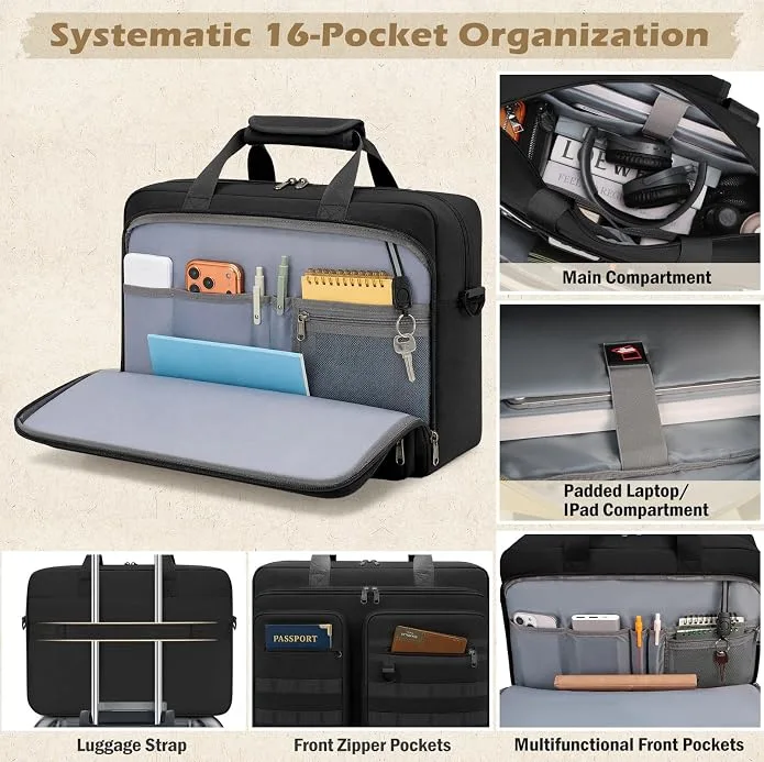 RAINSMORE Tactical 15.6-17.3 In Laptop Bag for Men Messenger Briefcase