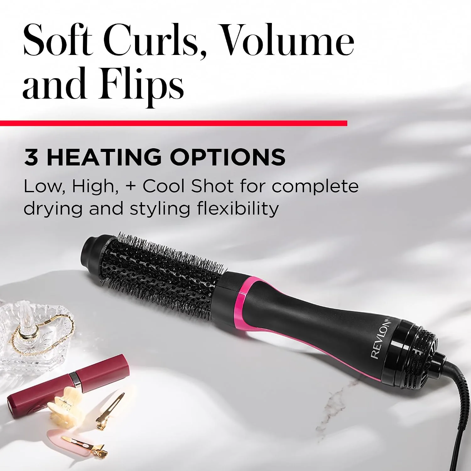 REVLON One-Step Root Booster Round Brush Hair Dryer and Styler, 1.5 Barrel