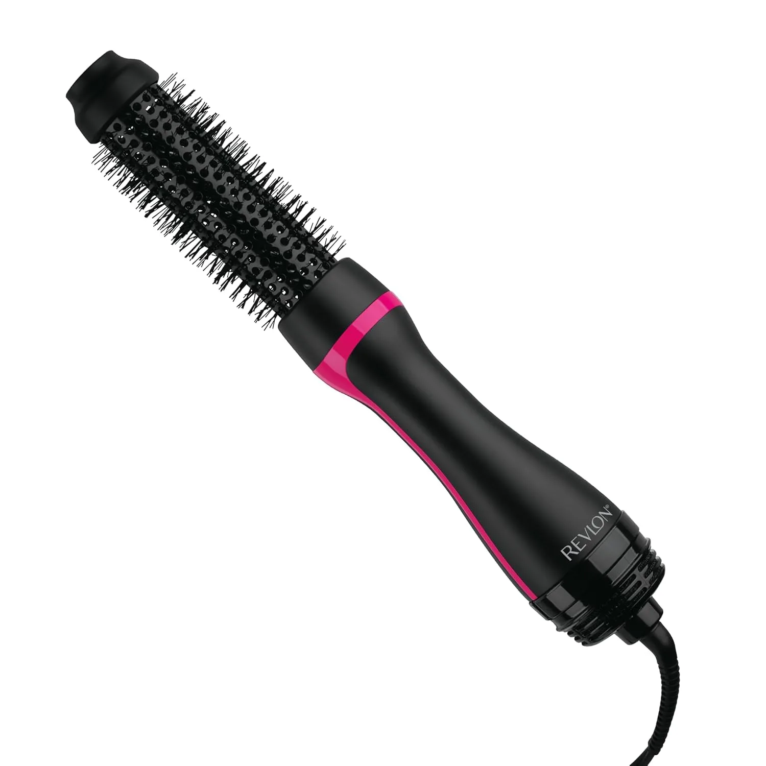 Revlon One-Step Root Booster 1.5-inch round brush hair dryer and styler in black and pink