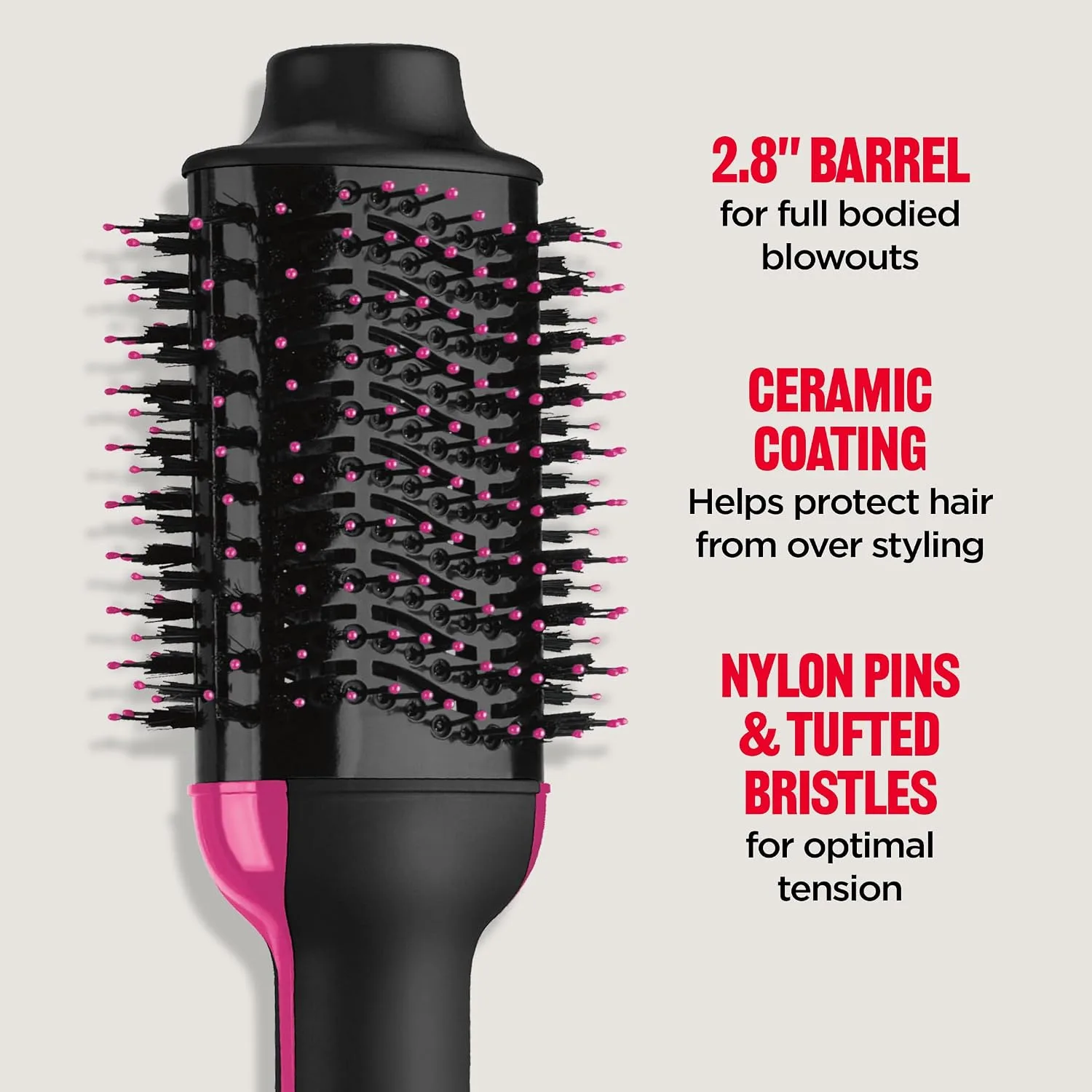 REVLON One-Step Volumizer Hair Dryer and Styler, 2.8 Barrel, Black