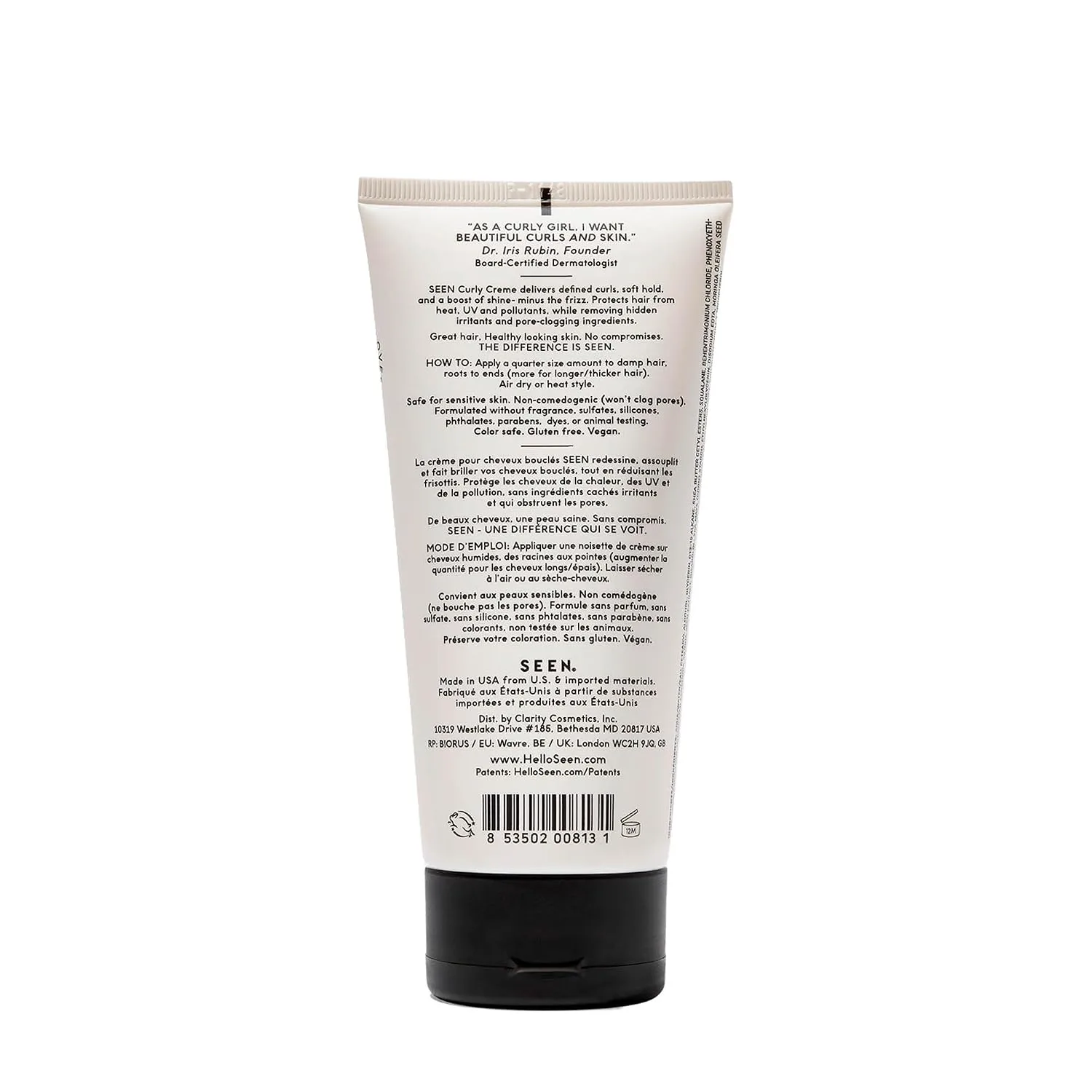 SEEN Curly Creme, Fragrance Free