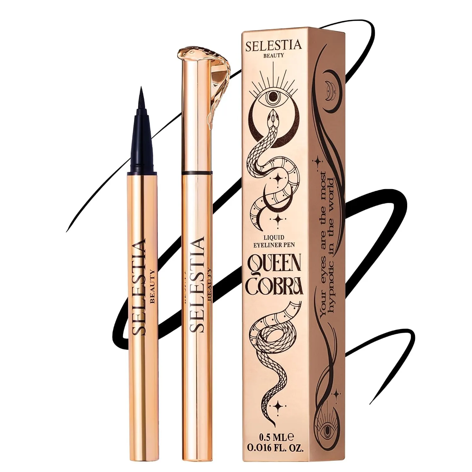SELESTIA BEAUTY Black Liquid Eyeliner Pencil Queen Cobra