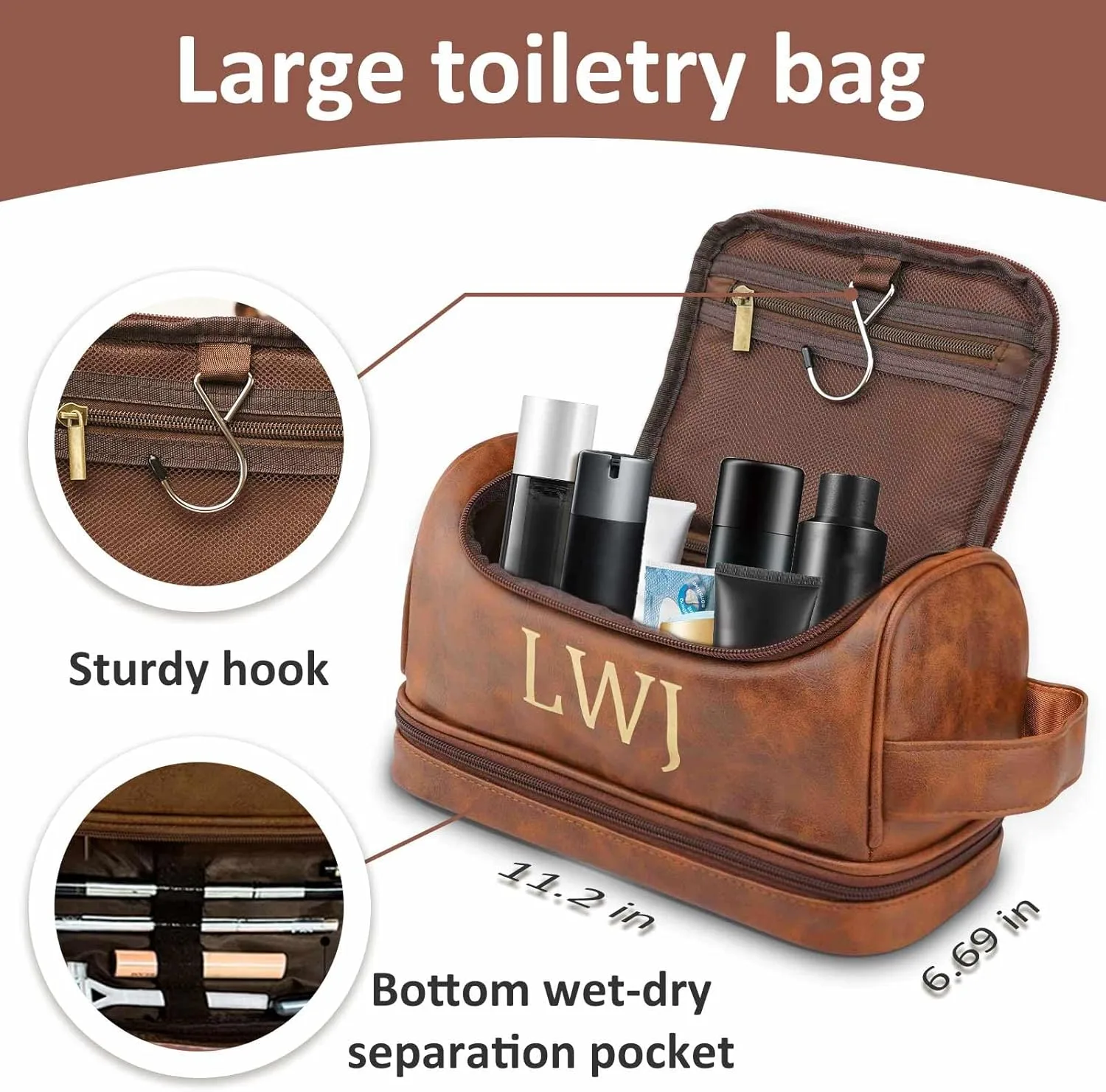 Sparklove Personalized Toiletry Bag for Men Gifts