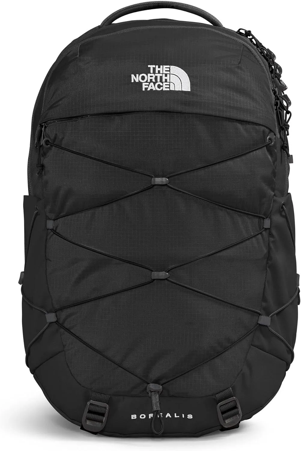 The North Face womens Borealis day hiking backpack main front view with bungee system