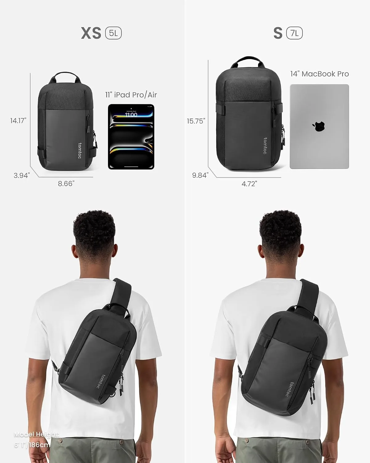 tomtoc 7L Compact EDC Sling Backpack