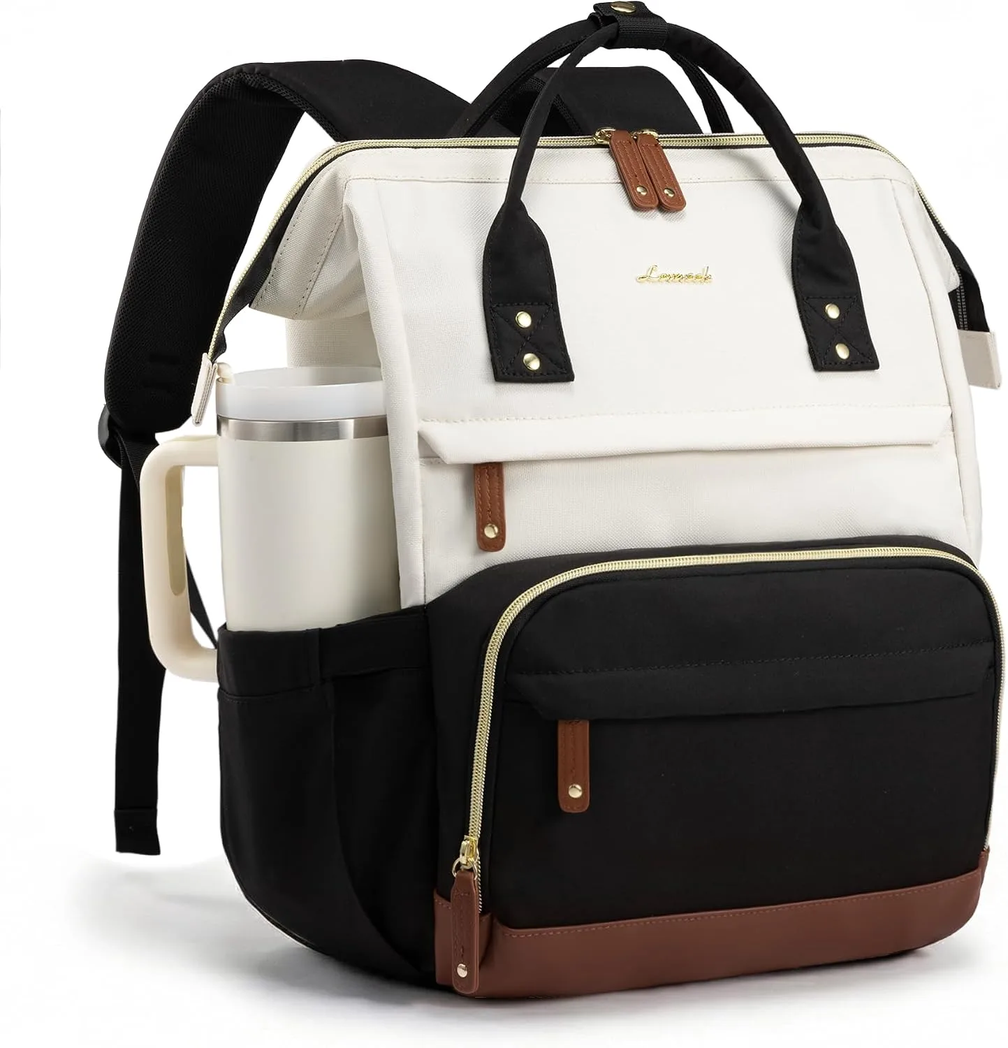LOVEVOOK laptop backpack for women with side water bottle holder and top handles