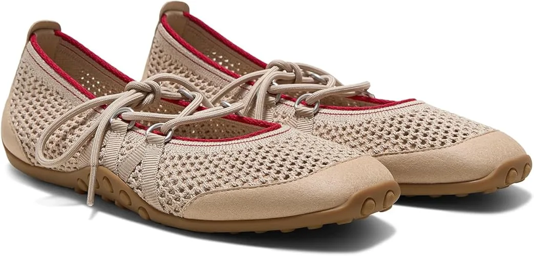 VIVAIA Cecily Women's Square Toe Mesh Mary Jane Flats