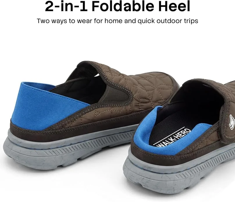 WalkHero Men's Slippers for Plantar Fasciitis with Arch Support
