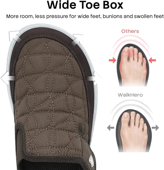WalkHero Men's Slippers for Plantar Fasciitis with Arch Support