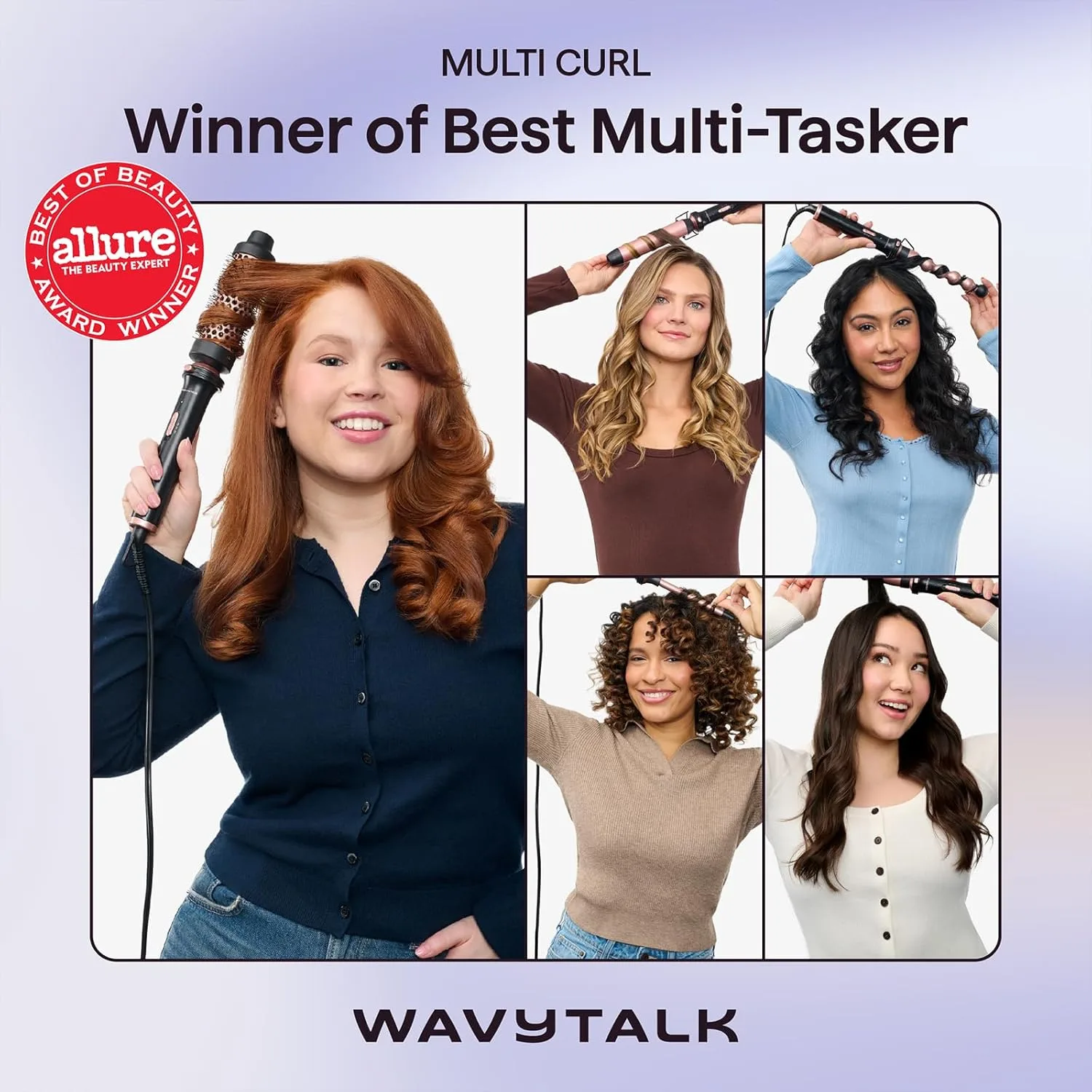 Wavytalk 5 in 1 Curling Wand Set with Thermal Brush & 0.5-1.25 Barrels