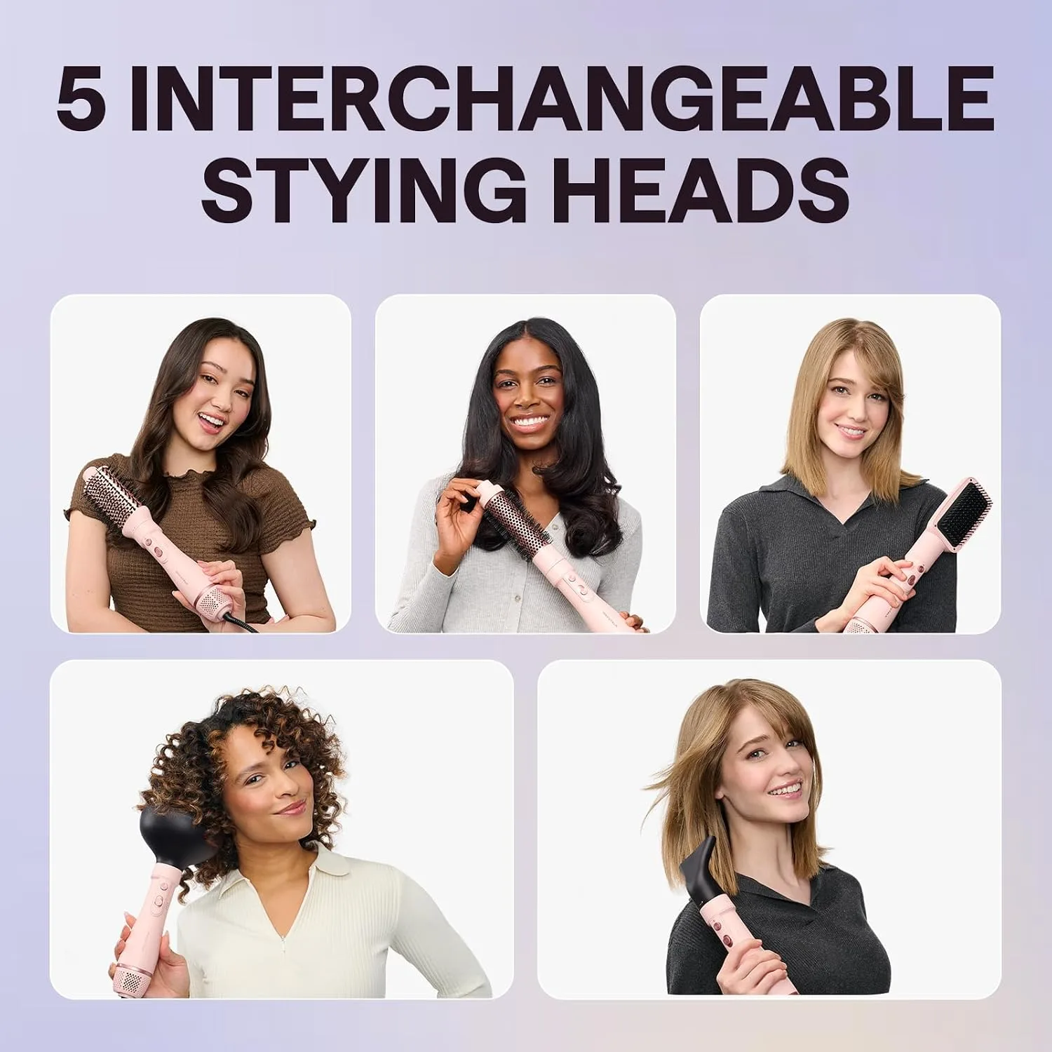 Blow Dryer Brush Set, Wavytalk Air Sculpt 5-in-1 Hot Air Brush Set
