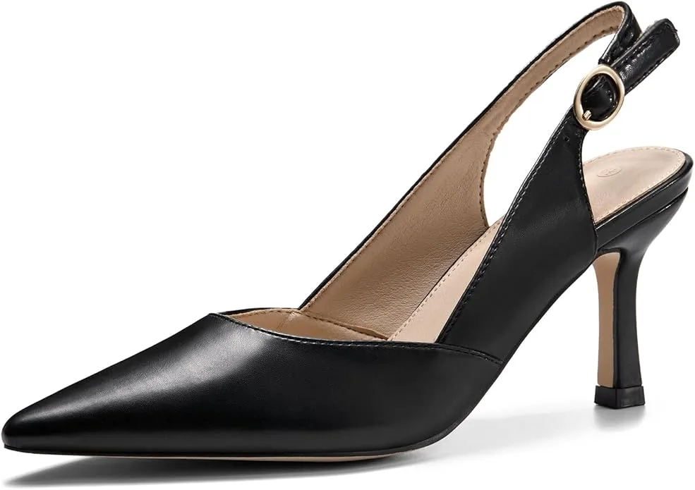 Rilista Women's Slingback Kitten Heels