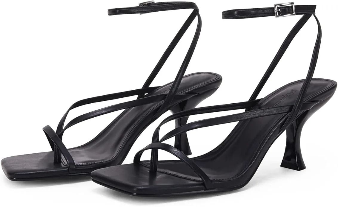 PiePieBuy Women's Lace Up Heeled Sandals