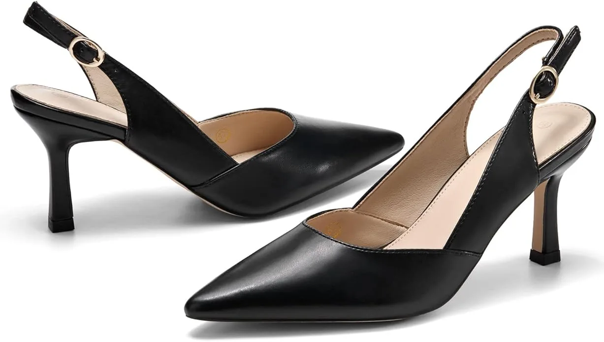 Rilista Women's Slingback Kitten Heels