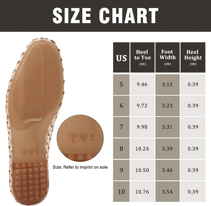 Herrlyn Women's Jelly Shoes Slip On Jelly Ballet Flats